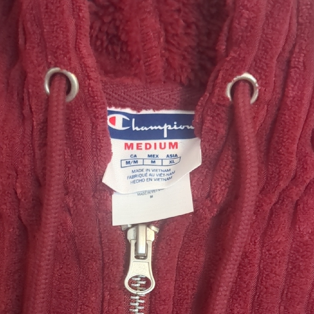 Champion Men's Burgundy Zip-Up Sweater - Picture 2 of 8